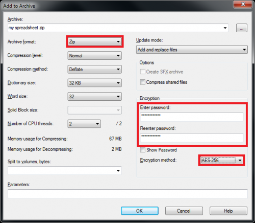 7zip password security