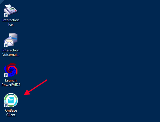 Access OnBase with the OnBase Client shortcut on the desktop