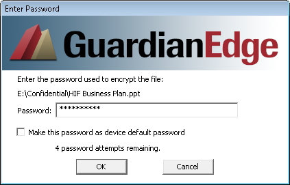 guardianedge removable storage access utility