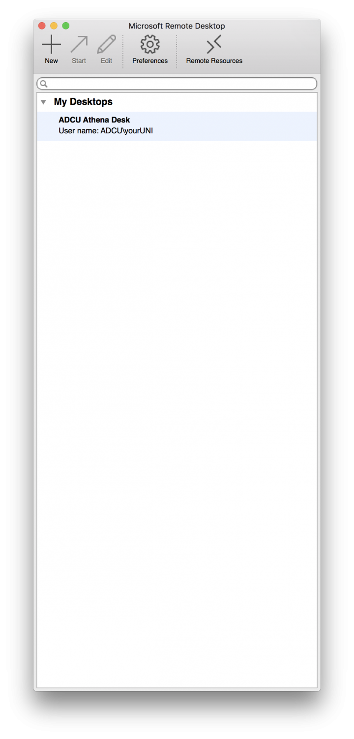Connection List Window